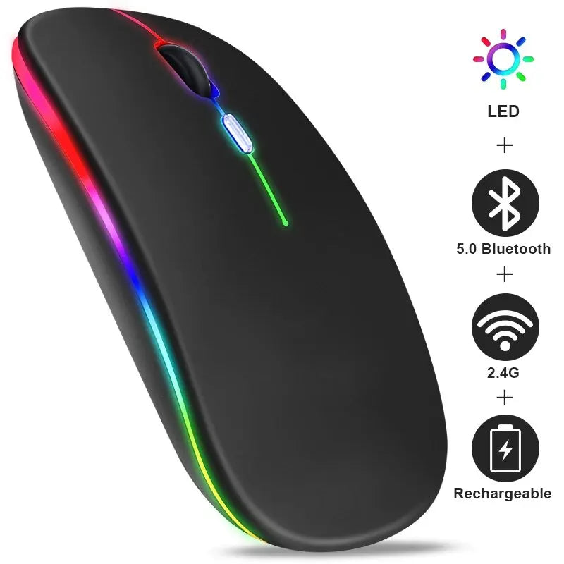 🖱️ Glomexia RGB Wireless Rechargeable Mouse (3600 DPI)