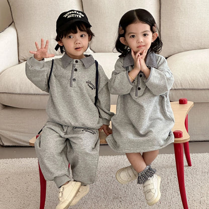 🧒👧 Kids Letter Print Clothing Set – Korean Style Unisex Outfit
