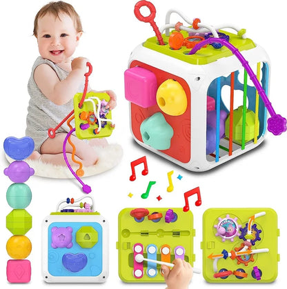 7-in-1 Baby Sensory Shape Sorter Toy – Montessori Learning Set