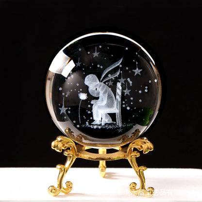 3D Solar System Crystal Ball with Stand