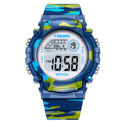 ⌚ Camouflage Digital LED Watch for Kids 🟢🕒