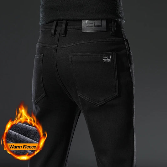 Glomexia Men’s Fleece Denim Jeans – Winter Slim Fit