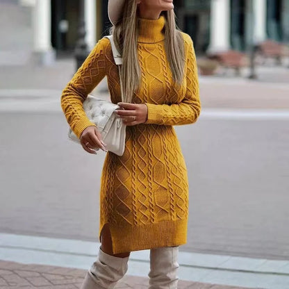 👗 Women’s Turtleneck Knit Midi Dress ✨🖤