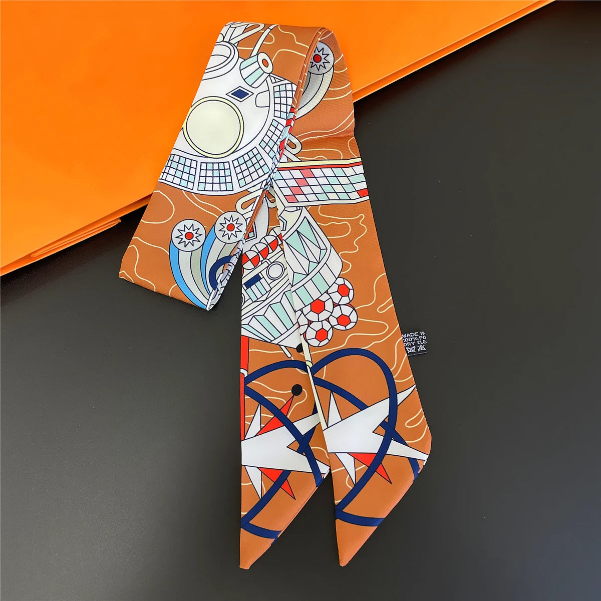 🧣 Glomexia Silk Print Hair Scarf – Elegant Women Fashion Wrap ✨