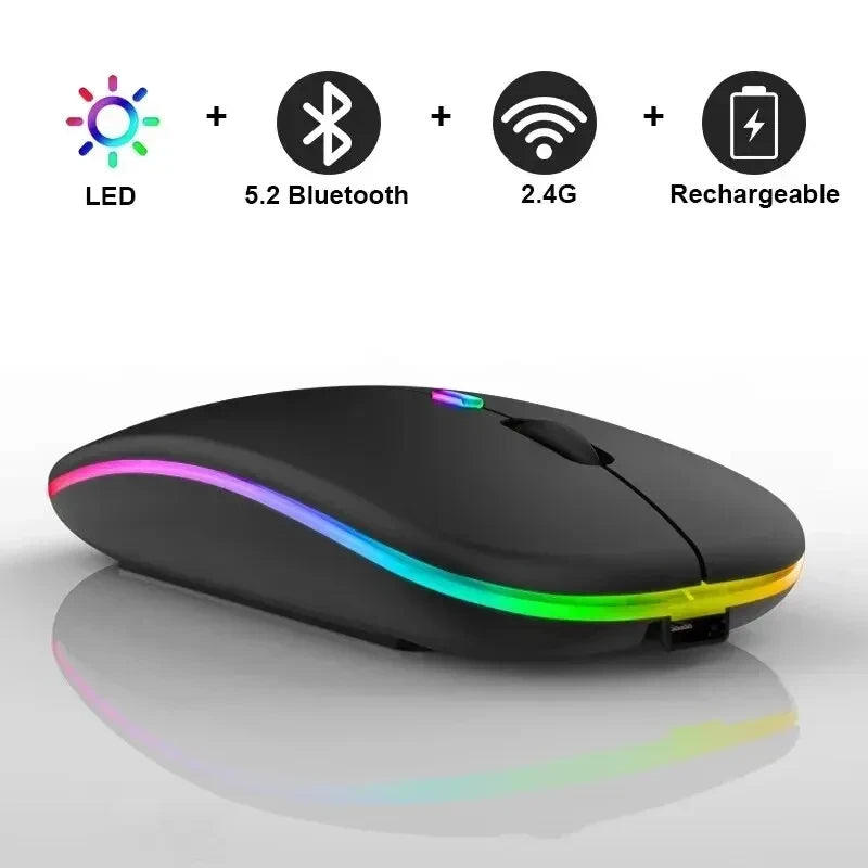 🖱️ ✨ Glomexia Dual-Mode Wireless Mouse (Bluetooth + 2.4G)