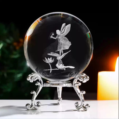 3D Solar System Crystal Ball with Stand