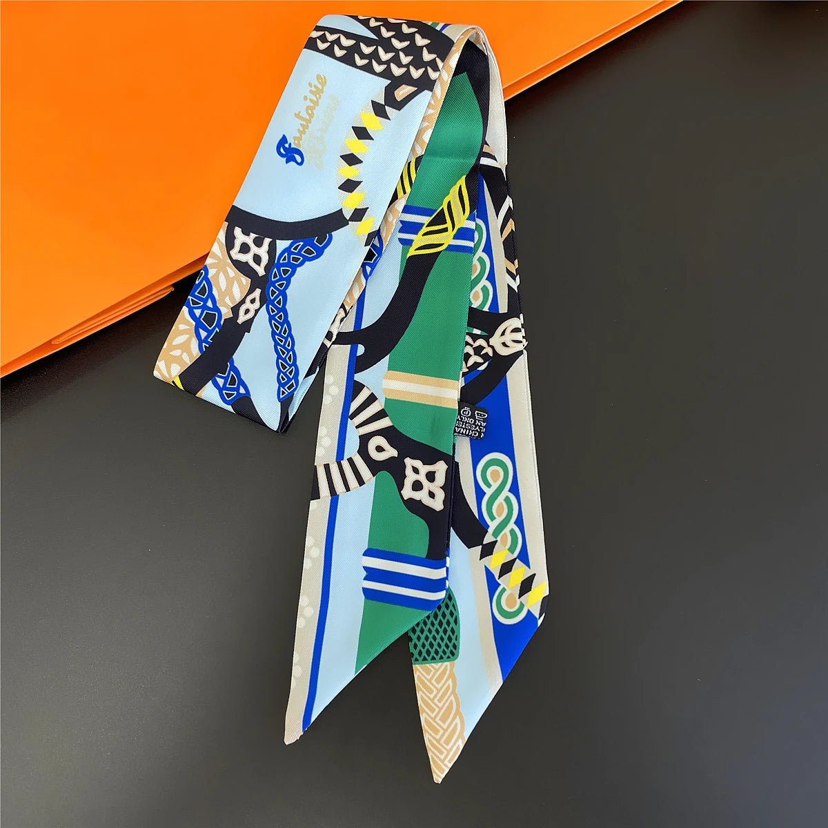 🧣 Glomexia Silk Print Hair Scarf – Elegant Women Fashion Wrap ✨