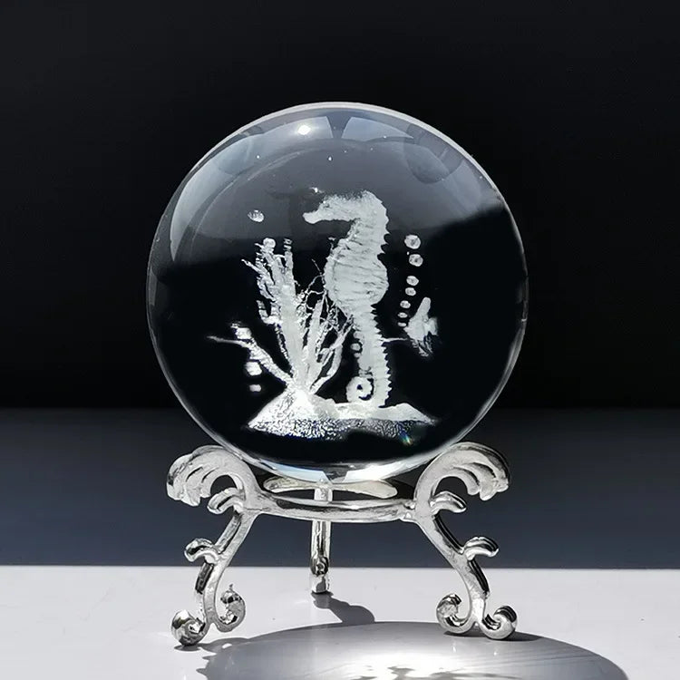 3D Solar System Crystal Ball with Stand