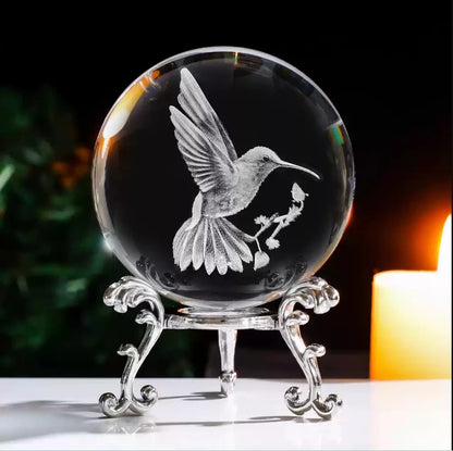 3D Solar System Crystal Ball with Stand