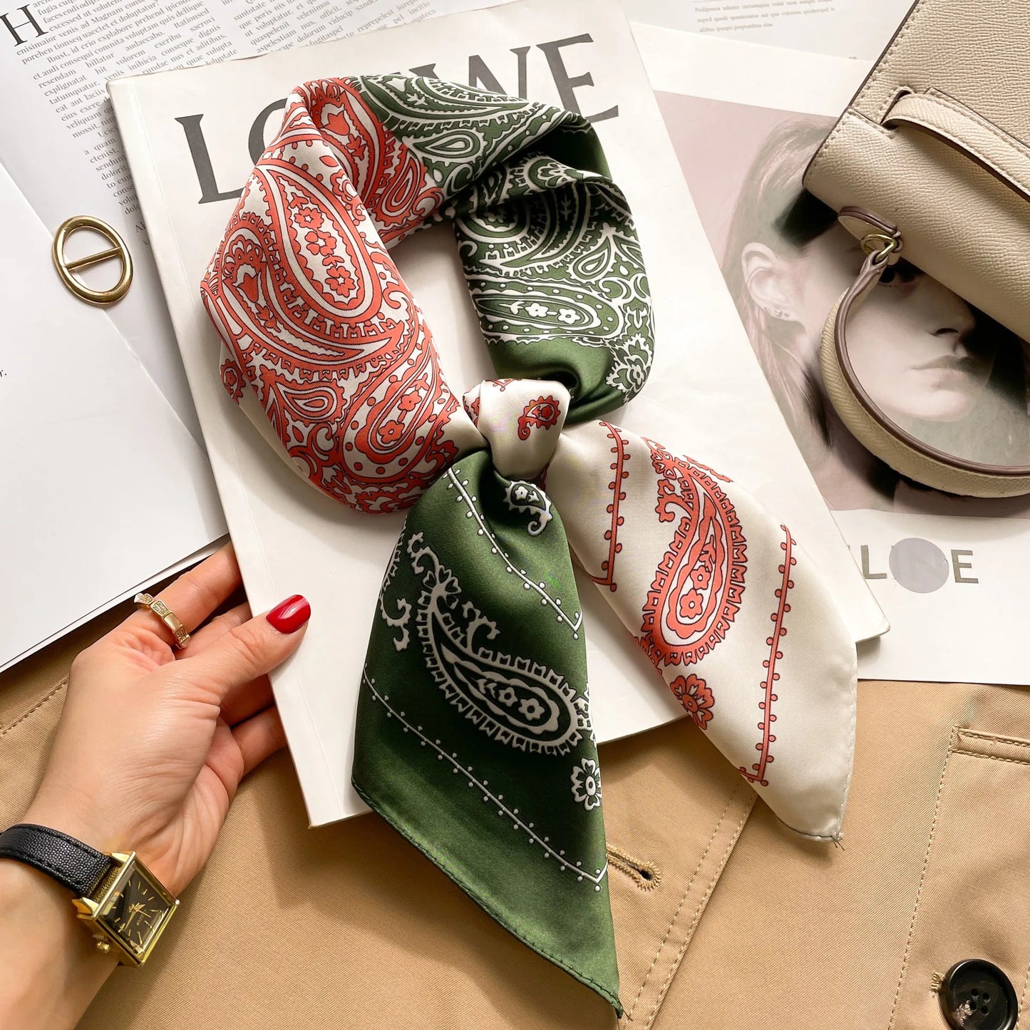Women’s Luxury Silk Square Scarf Neckerchief