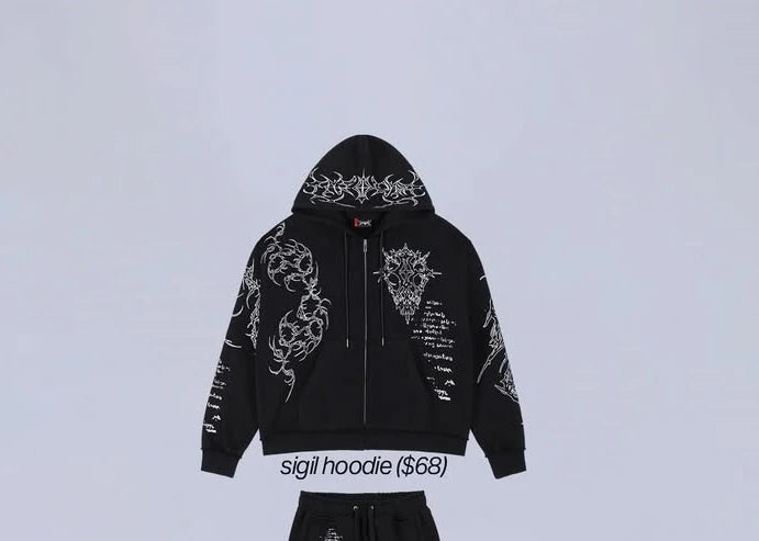 Vintage Skull Zip-Up Hoodie – Y2K Streetwear Sweatshirt for Men