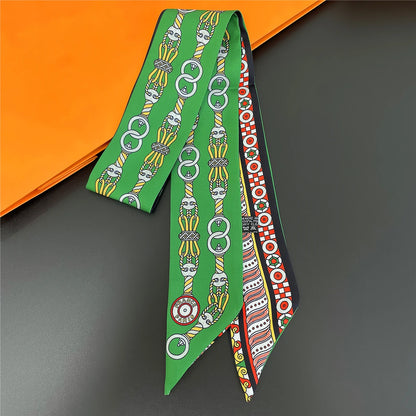 🧣 Glomexia Silk Print Hair Scarf – Elegant Women Fashion Wrap ✨