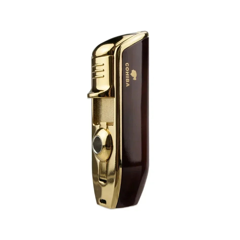 Premium Windproof Cigar Lighter with Triple Punch