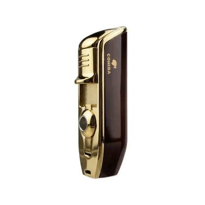 Premium Windproof Cigar Lighter with Triple Punch
