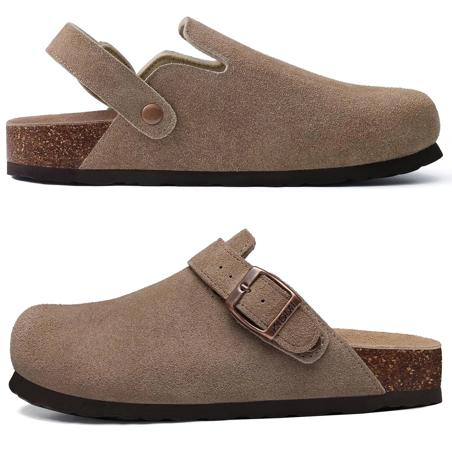 👡 Women’s Genuine Leather Cork Clogs ✨