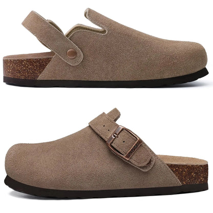 👡 Women’s Genuine Leather Cork Clogs ✨