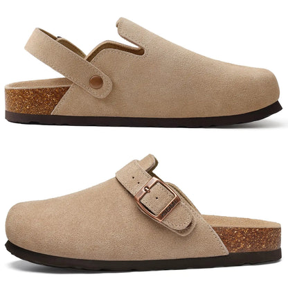 👡 Women’s Genuine Leather Cork Clogs ✨