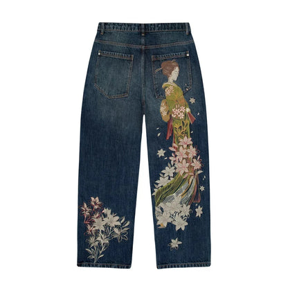 Plum Blossom Y2K Wide-Leg Jeans 🌸
