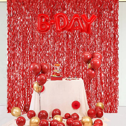 Metallic Tinsel Foil Fringe Curtain with Star