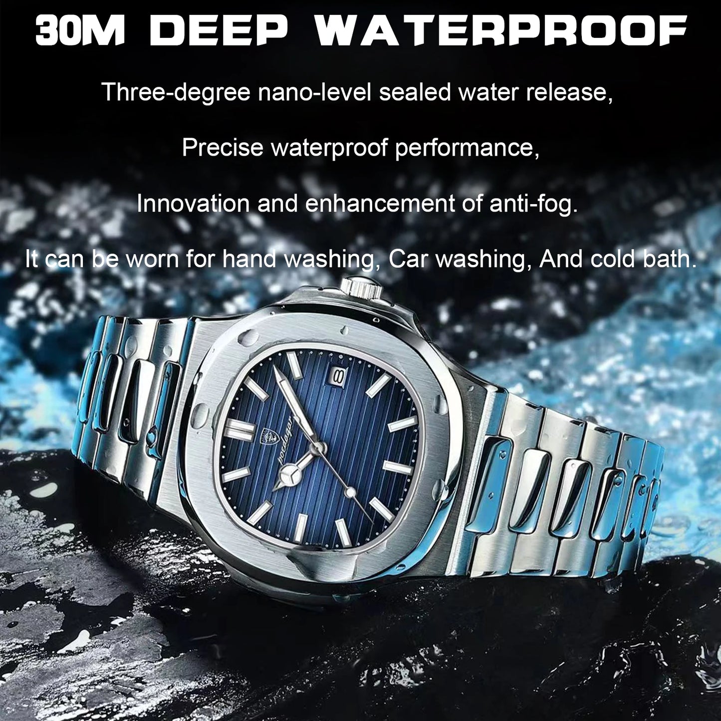 ⌚ POEDAGAR Square Quartz Watch for Men