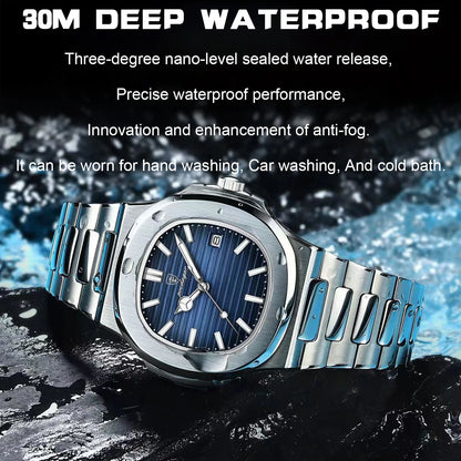 ⌚ POEDAGAR Square Quartz Watch for Men
