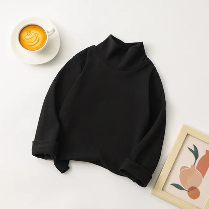 Glomexia Kids Cozy Cartoon Turtleneck Tee – Unisex Long Sleeve