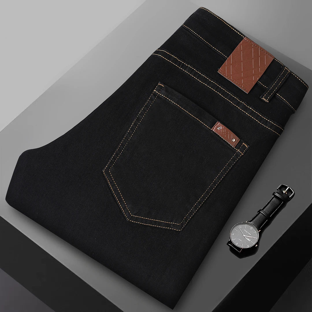 👖 Glomexia – Black Slim Men’s Jeans 🖤