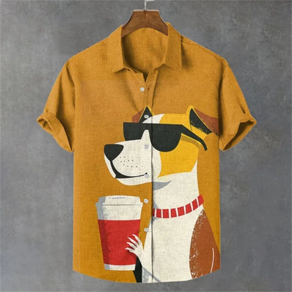 Men’s High-End Printed Street Party Shirt