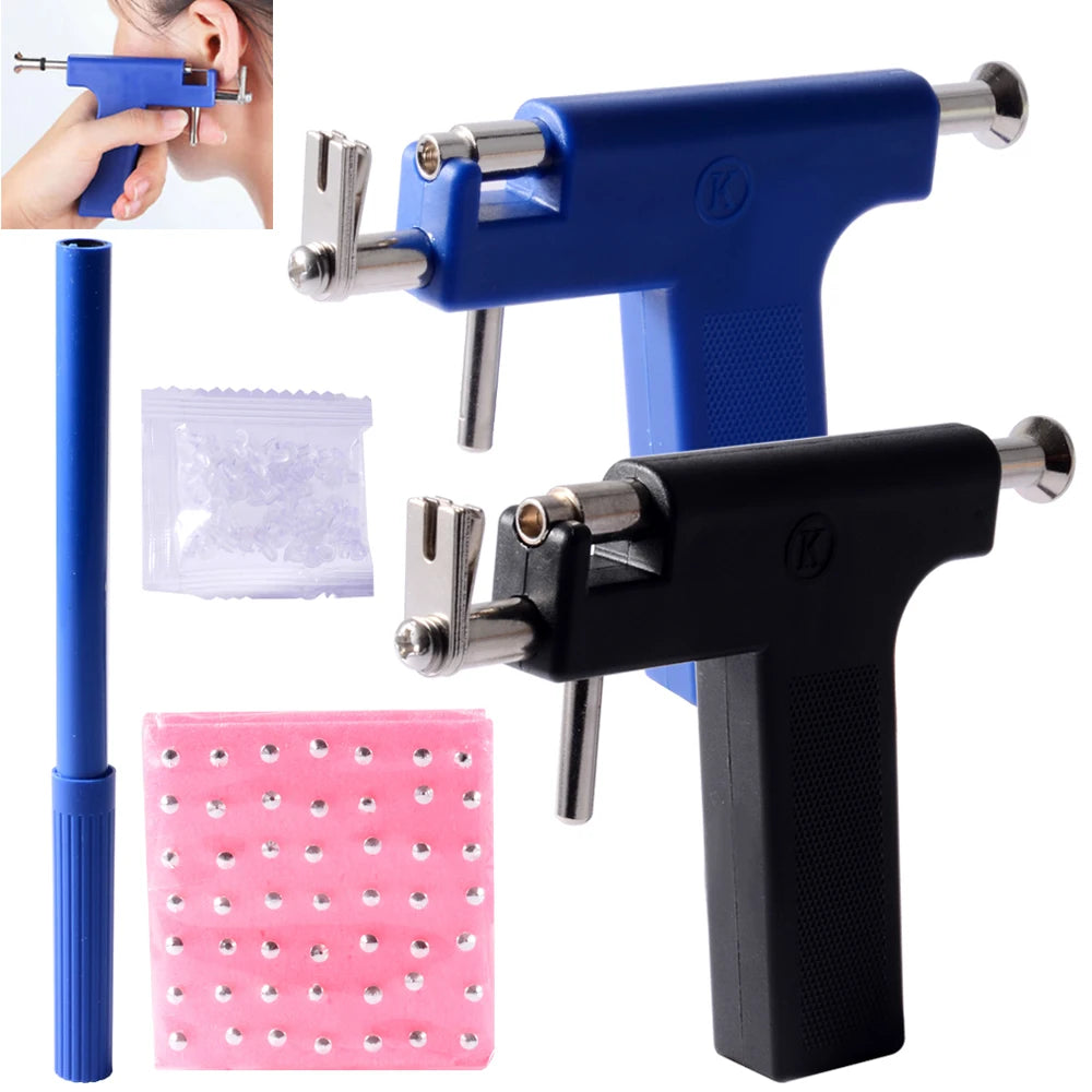 Glomexia Ear Piercing Kit (98pcs) | Professional Piercing Gun with Stainless Steel Studs