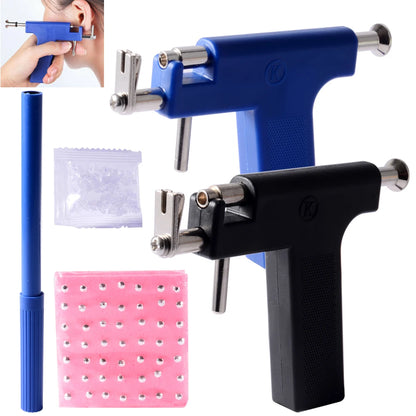 Glomexia Ear Piercing Kit (98pcs) | Professional Piercing Gun with Stainless Steel Studs