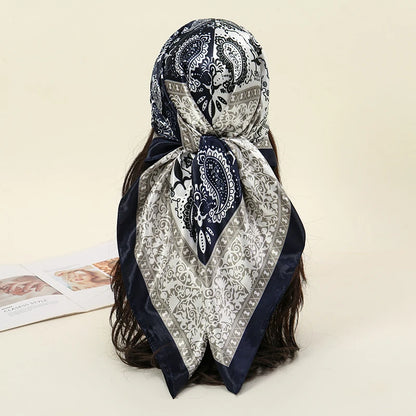 Premium 90x90 Paisley Fashion Scarf | Women Headband | GLOMEXIA