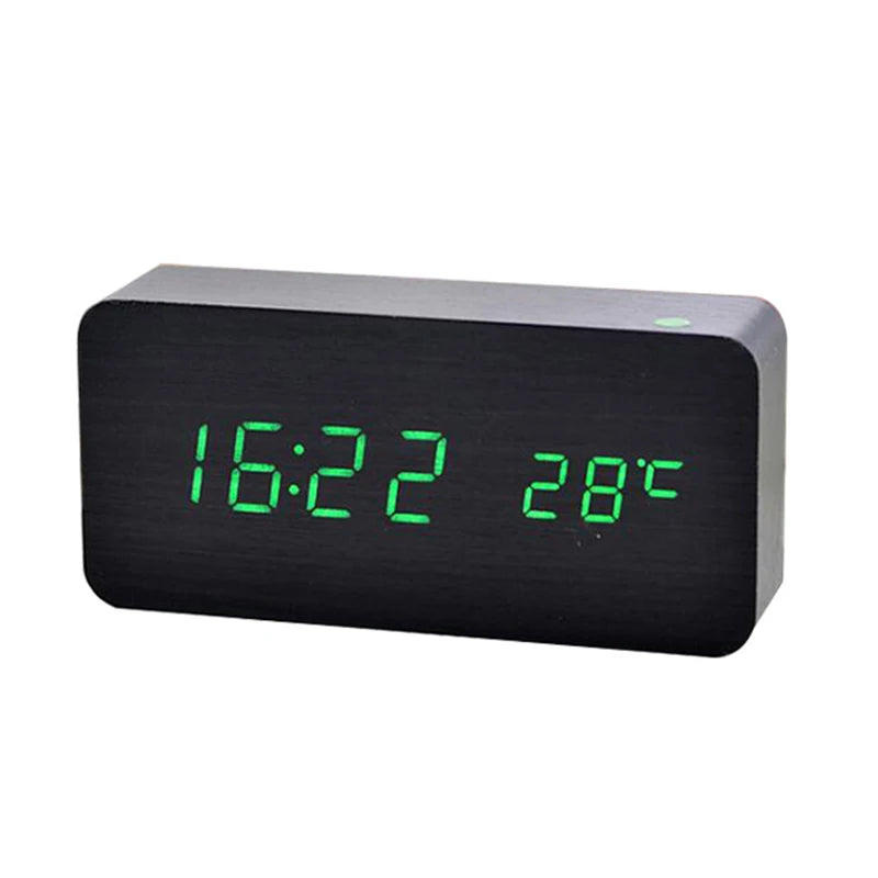 Glomexia Wooden LED Alarm Clock 🌿