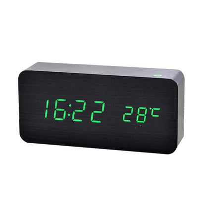 Glomexia Wooden LED Alarm Clock 🌿