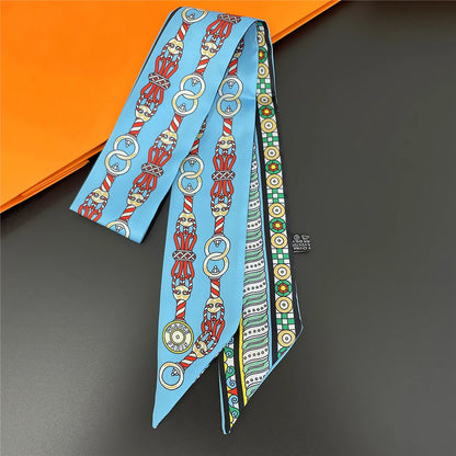 🧣 Glomexia Silk Print Hair Scarf – Elegant Women Fashion Wrap ✨