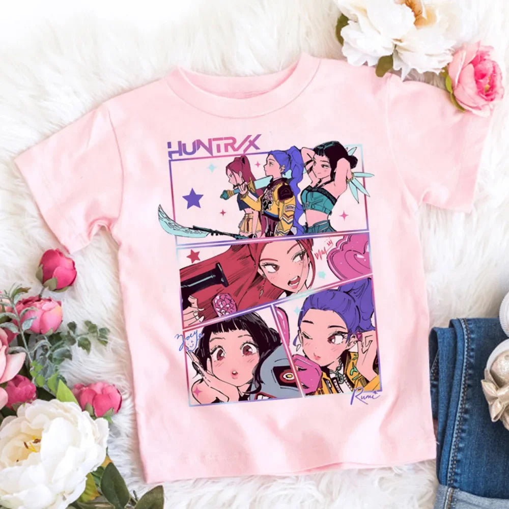 🧒🎤 Kids Anime Style Cartoon T-Shirt 👕✨