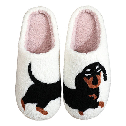 Plush Dachshund Slippers 🐾❄️