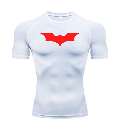 🦇💪 Men’s Bat Print Compression Tee | Gym Fit 🏃‍♂️