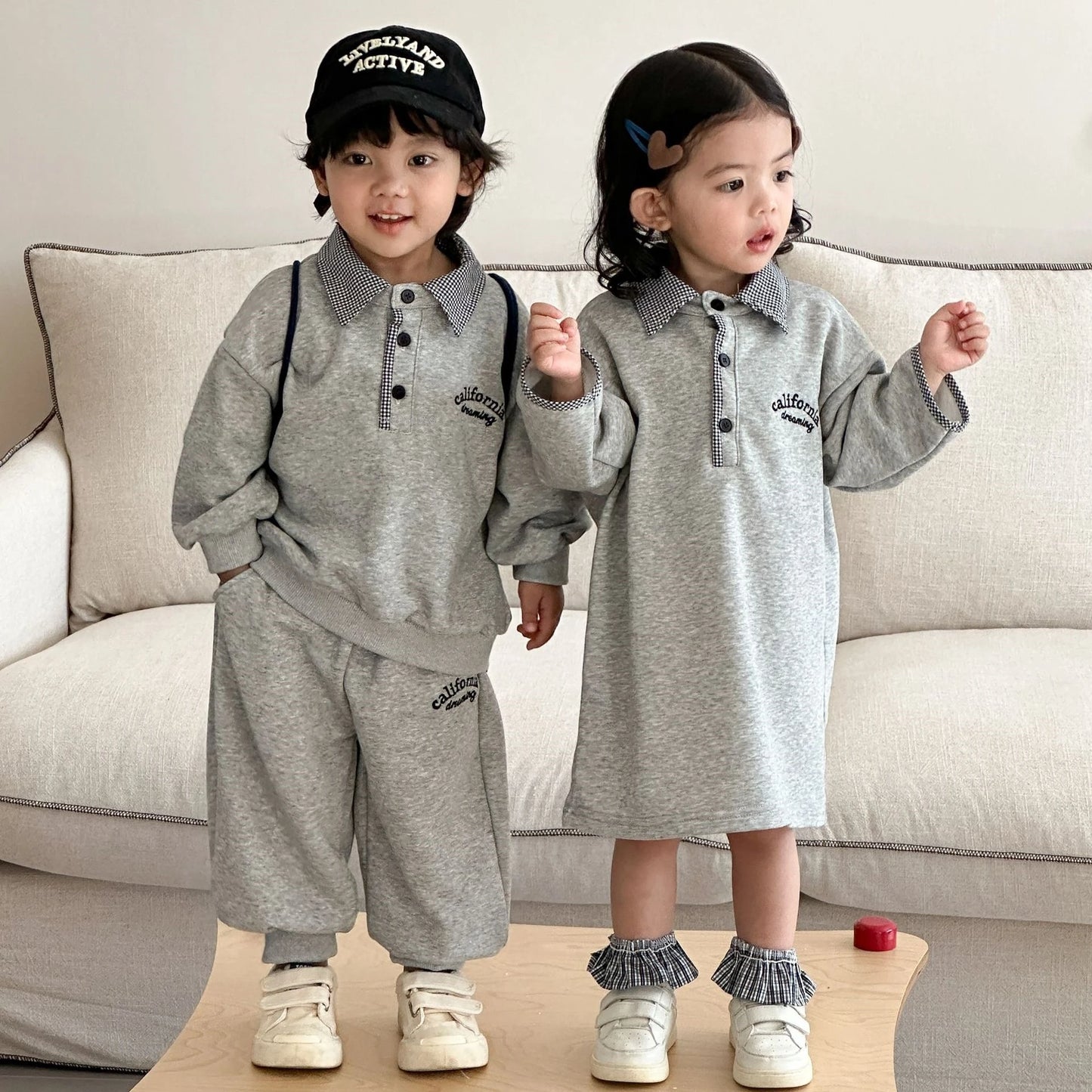 🧒👧 Kids Letter Print Clothing Set – Korean Style Unisex Outfit