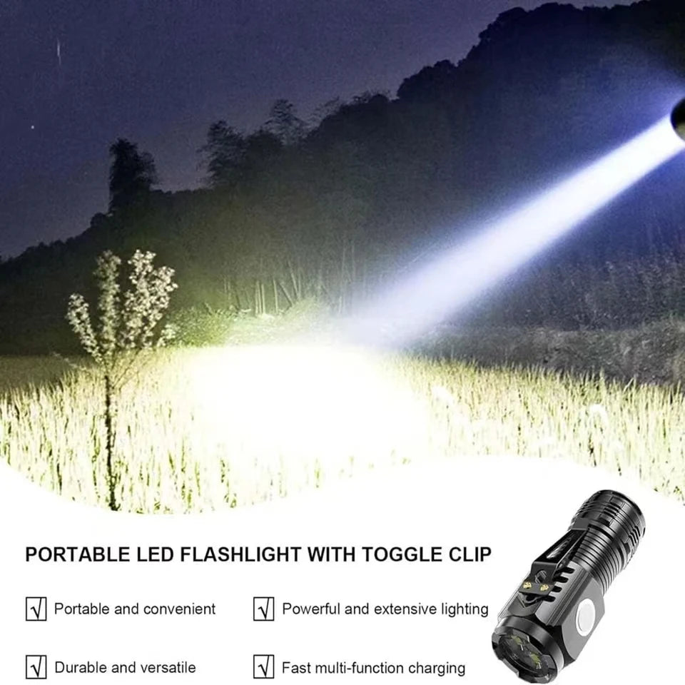 🔦 LED Strong Light Rechargeable Flashlight | Mini Multi-Functional Torch