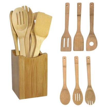 🥄 ✨ Glomexia Bamboo Kitchen Utensil Set