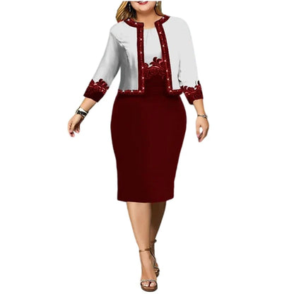 Women’s Two Piece Dress Set – Floral Cardigan & Tank Dress