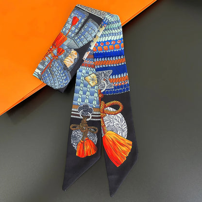 🧣 Glomexia Silk Print Hair Scarf – Elegant Women Fashion Wrap ✨