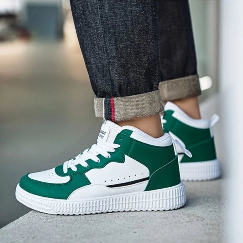 Men’s Patchwork Lace-Up Casual Shoes