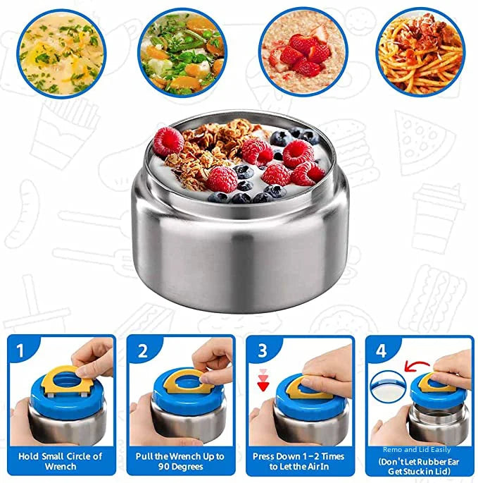 Insulated Food Jar 🥣 | Leakproof Stainless Steel Lunch Cup