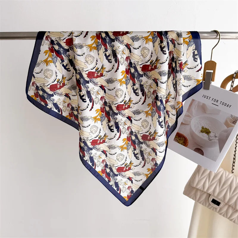 Women’s Luxury Floral Printed Silk Scarf