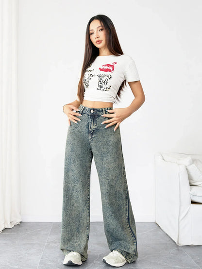 👖 Chic Wide-Leg Vintage Denim Jeans ✨