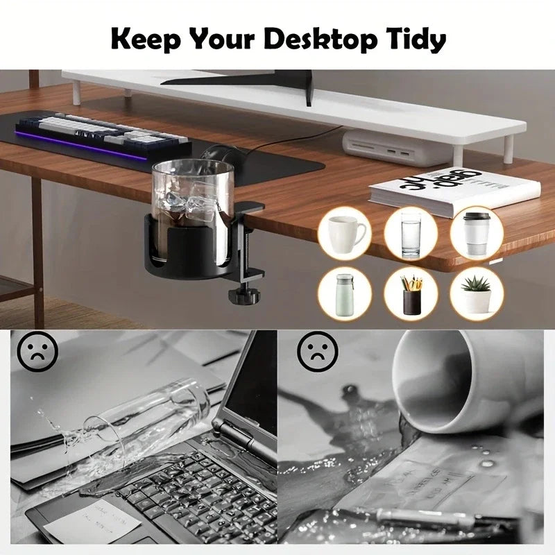 ☕ Metal Desktop Cup Holder – Stainless Steel Mug & Tumbler Stand ✨