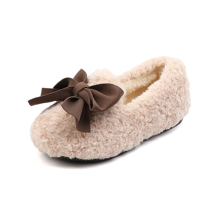 Glomexia Girls Winter Fur Loafers 🎀 | Warm Princess Flats