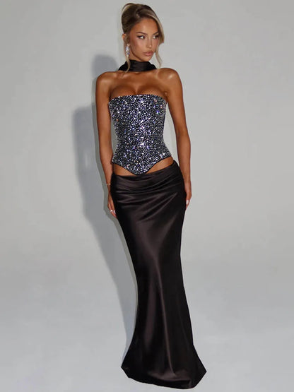 Sequin Crop Top & Maxi Skirt Set ✨