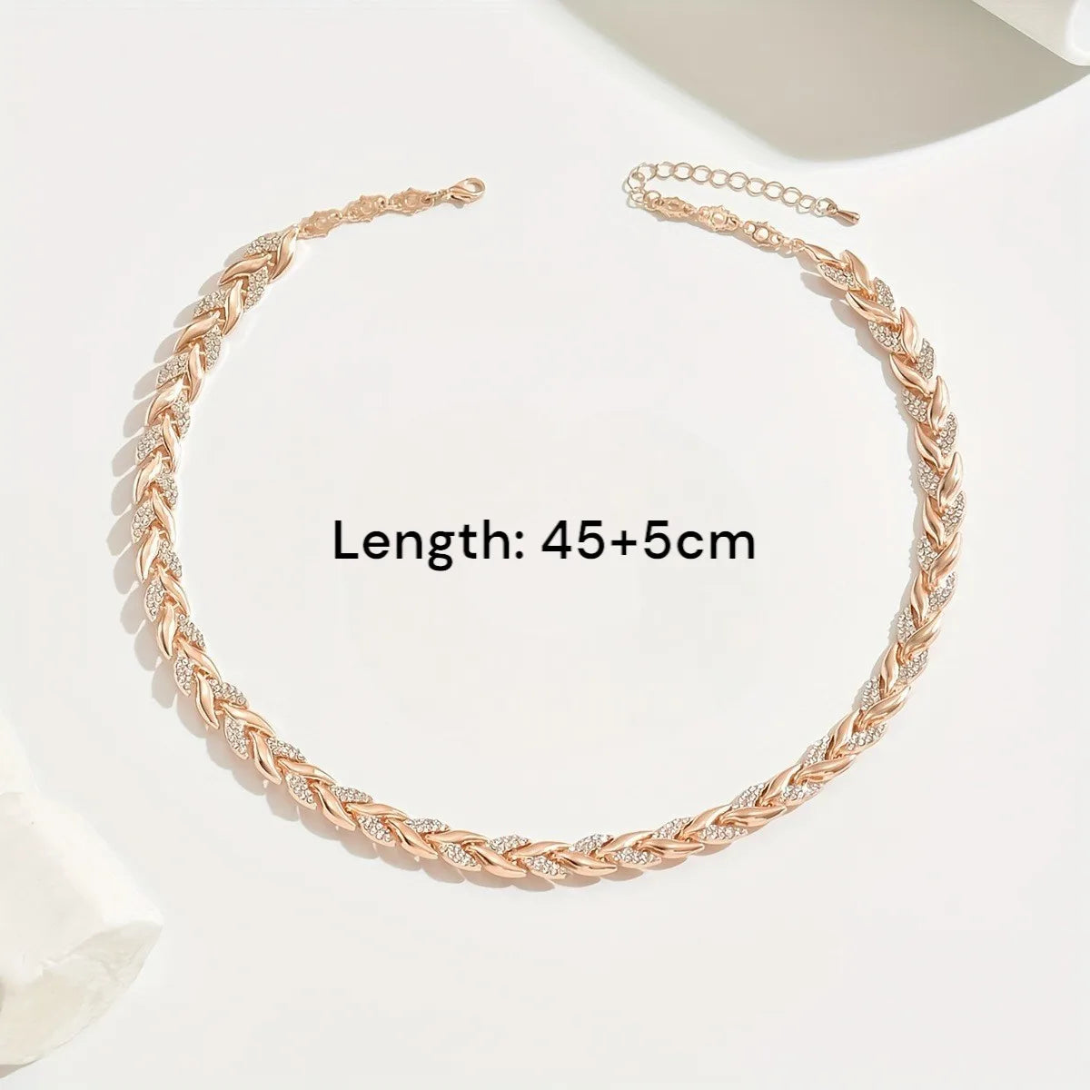 Premium Rhinestone Fish Tail Necklace Set – Elegant Jewelry